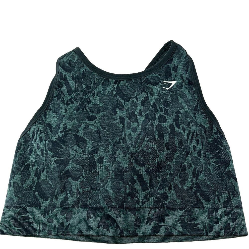 Gymshark Adapt Animal Seamless Sports Bra Womens Large Green Yoga Fitness
